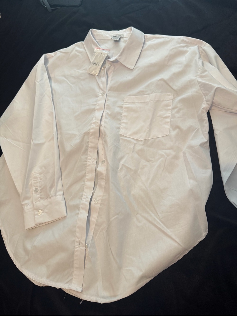 Rue21 White Button-Down Women's Shirt